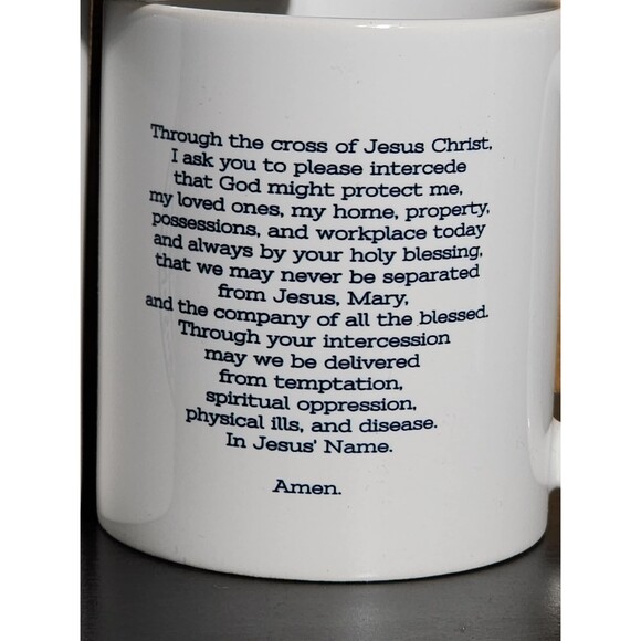 CLEARANCE Benedict Catholic Prayer Coffee Mug, Religious Mug for confirmation - Picture 4 of 7